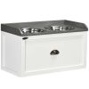 PawHut Raised Pet Feeder with Storage Drawer, 2 Stainless Steel Bowls, Large Dogs, White