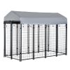 PawHut Outdoor Dog Playpen 8' x 4' x 6' with Canopy