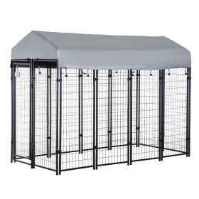 PawHut Outdoor Dog Playpen 8' x 4' x 6' with Canopy