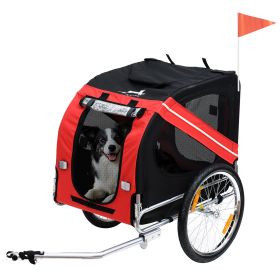 Pet Bike Trailer Red & Black Large Wheel Off-Road Cart