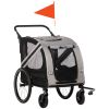 PawHut 2-in-1 Pet Bike Trailer and Stroller Grey