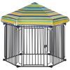 PawHut 47 Inch Heavy-Duty Pet Playpen with Lockable Door and Removable Cover