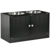 Raised Pet Feeding Station with Storage and Stainless Steel Bowls for Large Dogs