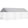 PawHut Large Outdoor Dog Kennel 19.7 x 7.5 ft with Cover and Bowl Rack