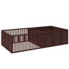 PawHut Puppy Whelping Box with Removable Doors, 81x39 Coffee