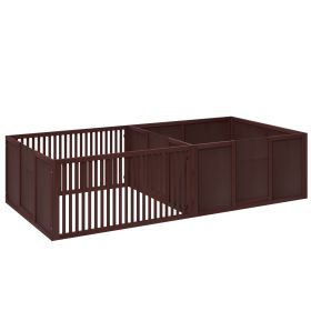 PawHut Puppy Whelping Box with Removable Doors, 81x39 Coffee