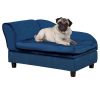 PawHut Pet Sofa Bed with Storage, Blue Foam Couch for Cats and Small Dogs