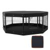 8-Panel Metal Dog Playpen 24 Inch with Door and Storage Bag