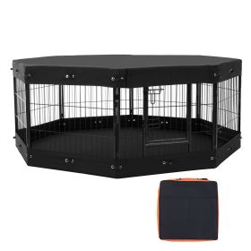 8-Panel Metal Dog Playpen 24 Inch with Door and Storage Bag