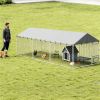 Large Outdoor Dog Kennel 20ft x 7.5ft with Rotating Feeder