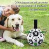 Soccer Ball Dog Toy with Straps, 6 Inch Black