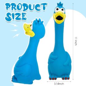 Latex Squeaky Chicken Dog Toy 11 Inch 2-Pack Blue