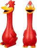 Latex Squeaky Chicken Horse Toy, Red