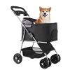 Pet Stroller with Detachable Carrier, 35 lbs Capacity, Foldable