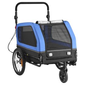 VEVOR Dog Bike Trailer, 88 lb Capacity, 2-in-1 Stroller with Quick Release Wheel