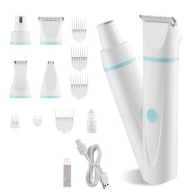 4-in-1 Dog Grooming Kit with Rechargeable Clipper, 6 Combs & 4 Blades