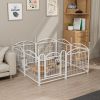 24 Inch 8 Panel Metal Dog Playpen with Doors