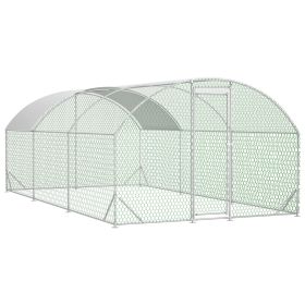 Large Metal Chicken Coop Run with Waterproof Cover