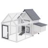 65 Inch Wooden Chicken Coop with Detachable Run and Nesting Box