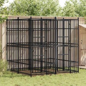 Dog Kennel Black Powder-coated steel Large Durable Dog Kennel