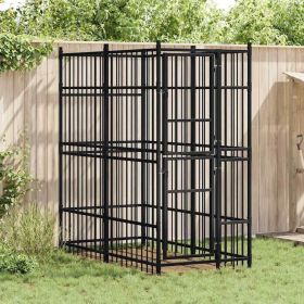 Dog Kennel Black Powder-coated steel One Size Durable