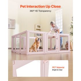 Dog Whelping Box, 60x59x23 in Transparent Plastic Dog Whelping Pen for X-Large Sized Dogs, Waterproof Puppy Playpen with Windows & Door Lock