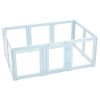 Dog Whelping Box, 76x49x30 in Plastic Dog Whelping Pen for Large Sized Dogs, Waterproof Puppy Playpen with Transparent Windows & Door Lock