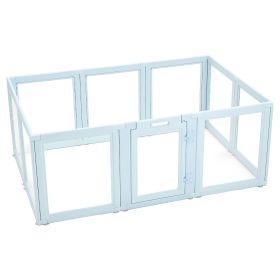 Dog Whelping Box, 76x49x30 in Plastic Dog Whelping Pen for Large Sized Dogs, Waterproof Puppy Playpen with Transparent Windows & Door Lock