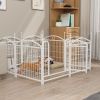 24 Inch 8 Panel Metal Dog Playpen with Doors