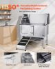 Stainless Steel Dog Washing Station, 50 inch Pet Grooming Tub w/ Ramp, PE Water Filter Board
