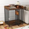 2-in-1 Dog Crate Furniture with Thickened Metal Tubes, Lockable Wheels Pet Kennel for Small Dogs
