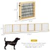 Wooden 6-Panel Folding Pet Gate with Support Feet