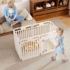 6-Panel HDPE Dog Playpen and Fence - Convertible, 32 In Panels, Lockable Door, Indoor and Outdoor