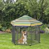 PawHut 47 Inch Heavy-Duty Pet Playpen with Lockable Door and Removable Cover