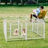 24 Inch 8 Panel Metal Dog Playpen with Doors