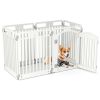 6-Panel HDPE Dog Playpen and Fence - Convertible, 32 In Panels, Lockable Door, Indoor and Outdoor