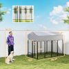 Outdoor Dog Kennel 8 x 4 x 6 Ft - Covered Run with Waterproof UV-Resistant Roof and 360 Degree Rotating Bowls