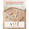 Dog Whelping Box, 60x59x23 in Transparent Plastic Dog Whelping Pen for X-Large Sized Dogs, Waterproof Puppy Playpen with Windows & Door Lock