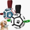 QDAN Small Dog Toys Soccer Ball with Straps, 3.5 Inch, Pack of 2