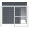 Outdoor Dog House with Run, Galvanized Steel, Escape-Proof Latches, Anthracite