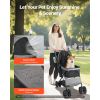Pet Stroller, 44 lbs Weight Capacity, Foldable Dog Stroller Cart, 4 Wheels Cats Stroller with Mesh Windows & Revrsible Handle