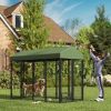 PawHut Outdoor Dog Kennel 8x4 ft with Rotating Bowl Holders and Waterproof Cover