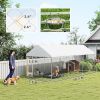 PawHut Large Outdoor Dog Kennel 19.7 x 7.5 ft with Cover and Bowl Rack
