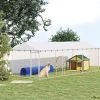 PawHut Outdoor Dog Kennel, Galvanized Steel, Waterproof Roof, 149 sq ft, Silver