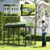 PawHut Outdoor Dog Kennel 8x4 ft with Rotating Bowl Holders and Waterproof Cover