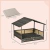 PawHut Wicker Dog House with Canopy Khaki
