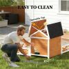 Outdoor wooden dog house, luxurious dog house, stable structure, Orange