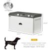 PawHut Raised Pet Feeder with Storage Drawer, 2 Stainless Steel Bowls, Large Dogs, White
