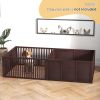 PawHut Puppy Whelping Box with Removable Doors, 81x39 Coffee