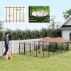 PawHut Large Outdoor Dog Kennel with 2 Rooms and Rotating Bowls